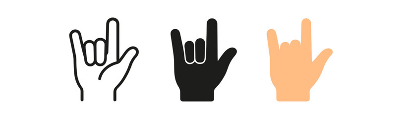 Obraz premium Hand gesture set: i love you sign in minimalist styles