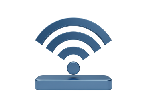 Blue Wi-Fi router isolated on transparent background, wireless internet connection PNG