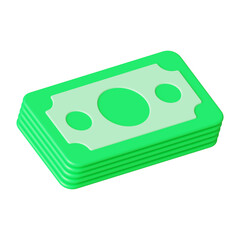 Stack Of Money 3D Illustration