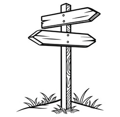 Street Direction Sign vector Illustration.high quality. fully editable. concept logo silhouette.