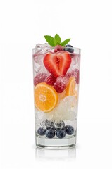 ice cube with fruits