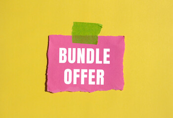 Bundle Offer message written on ripped torn paper background. Conceptual Bundle Offer symbol. Copy space.