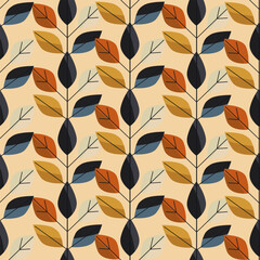 autumn leaves seamless pattern