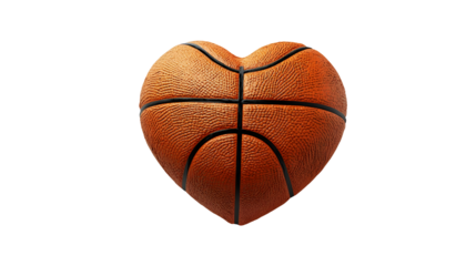 Heart shaped basketball design concept for sports and love themes