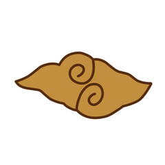 brown chinses cloud vector