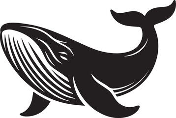 Obraz premium Majestic whale swimming gracefully in deep blue sea - powerful marine life icon