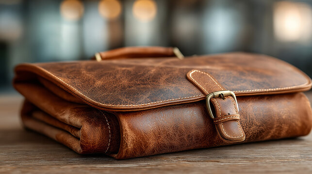 A contract, briefcase, and pen with a handshake deal between two business partners