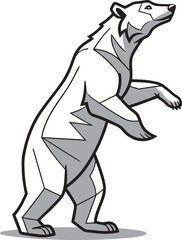 Stylized Polar Bear Stance Illustration Vector Graphic