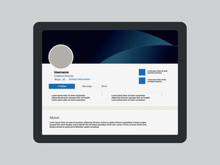 Linkedin flat design mockup, profile page mockup presentation template