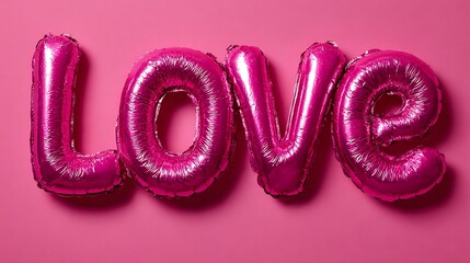 vibrant magenta love balloon typography for valentine's day anniversary or romantic event promotion