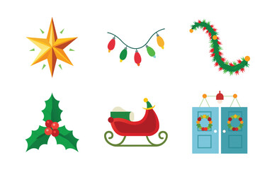 Naklejka premium Christmas icon set.