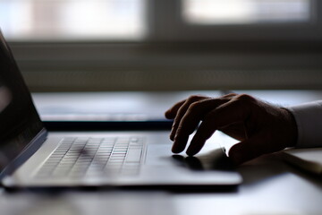 businessman working on laptop
