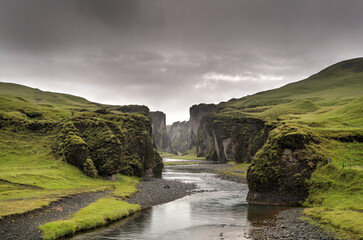 Fja&eth;r&aacute;rglj&uacute;fur gorge, near Kirkjub&aelig;jarklaustur, Su&eth;urland, Iceland, Europe
