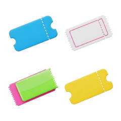 Colorful Collection of Blank Admission Tickets for Events and Raffles.