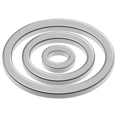 3D Layered Chrome Circle Orbit Icon