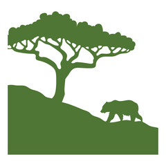 Animal world day silhouette. Silhouettes of wild animals illustration. Vector isolated.