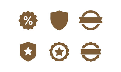 Minimalist badge and shield icons for business and promotion designs