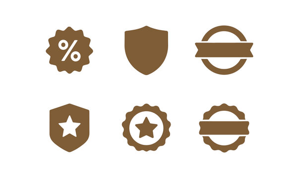 Minimalist badge and shield icons for business and promotion designs