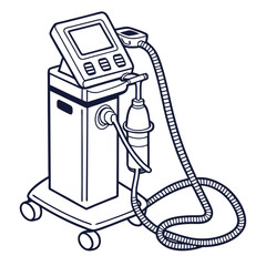 Medical ventilator machine outline respiratory equipment