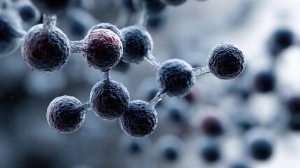 Detailed 3D rendering of Molecular structure in a dynamic environment