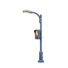 3d icon of a 3d render of a street light with a traffic signal, isolated on transparent background
