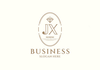 Initial Elegant JX Diamond Business Logo Brand for Jewelry Boutique