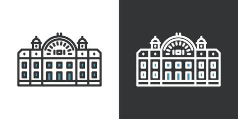 大阪市中央公会堂の2色ラインアイコン