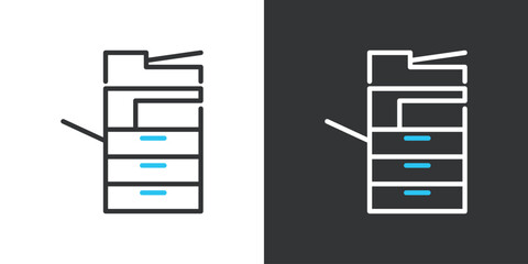 プリンター複合機の2色ラインアイコン