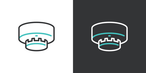 火災報知器の2色ラインアイコン © WAWAWA