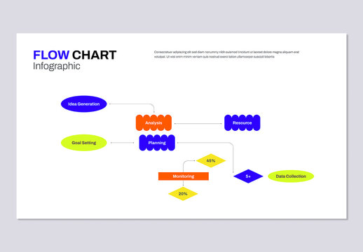 Modern Flowchart Workflow and Strategy Step Infographic Layout