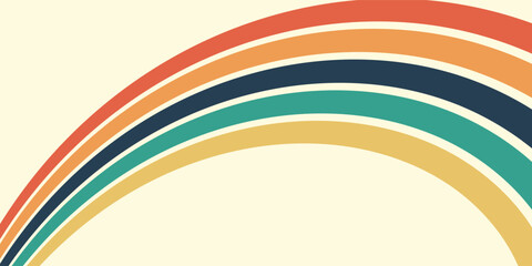 Abstract background of rainbow groovy Wavy Line design in 1970s Hippie Retro style. Vector pattern ready to use for cloth, textile, wrap and other.Eps10