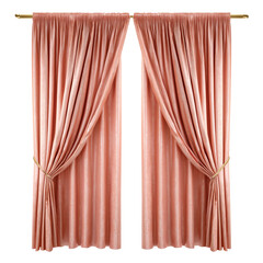  peach pink curtains isolated on transparent White background png