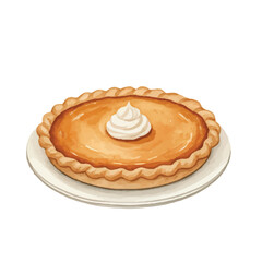 brown food pie watercolor elements vector autumn