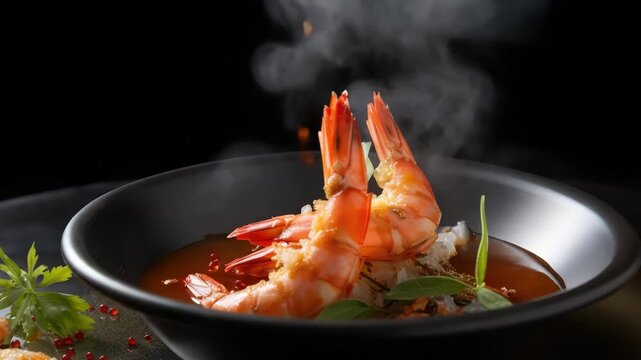 spicy tom yum kung soup for dinner