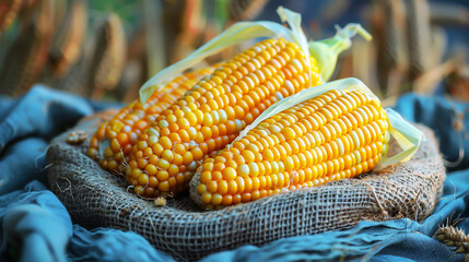 Still life with corn cobs