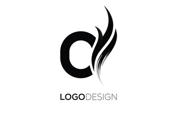 Obraz premium O Creative Monogram Logo Design – Modern Abstract Letter Mark with Artistic Brush Stroke