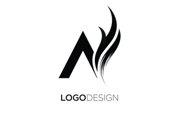 Obraz premium A Creative Monogram Logo Design – Modern Abstract Letter Mark with Artistic Brush Stroke