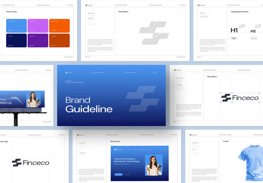 Modern Corporate Visual Identity Brand Guideline Presentation with Blue Accents