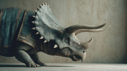 Fototapeta premium Majestic Triceratops Posing with Elegance for Paleontological Study