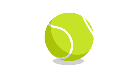 3d tennis ball on white background with shadow
