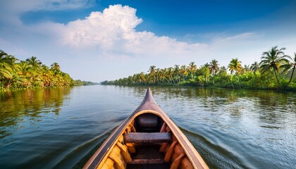 Obraz premium kerala backwaters canoeing