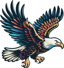 eagle with red ribbon