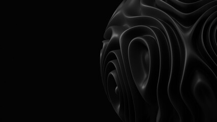Black abstract 3d render shape design background 4k wallpaper poster cover banner design
