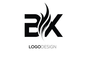 BX Creative Monogram Logo Design – Modern Abstract Letter Mark with Artistic Brush Stroke
