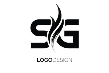 SG Creative Monogram Logo Design – Modern Abstract Letter Mark with Artistic Brush Stroke