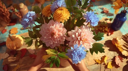 Autumnal Dahlia Arrangement