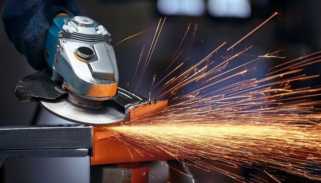 surface grinding on steel workpiece