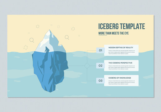 Corporate Iceberg Infographic Diagram for Data Analysis and Business Marketing