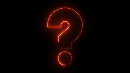 Question mark icon. problem sign. neon question mark icon animation on black background - Powered by Adobe