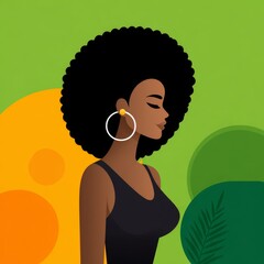 Tropical themed women art poster colorful illustration vibrant environment modern viewpoint